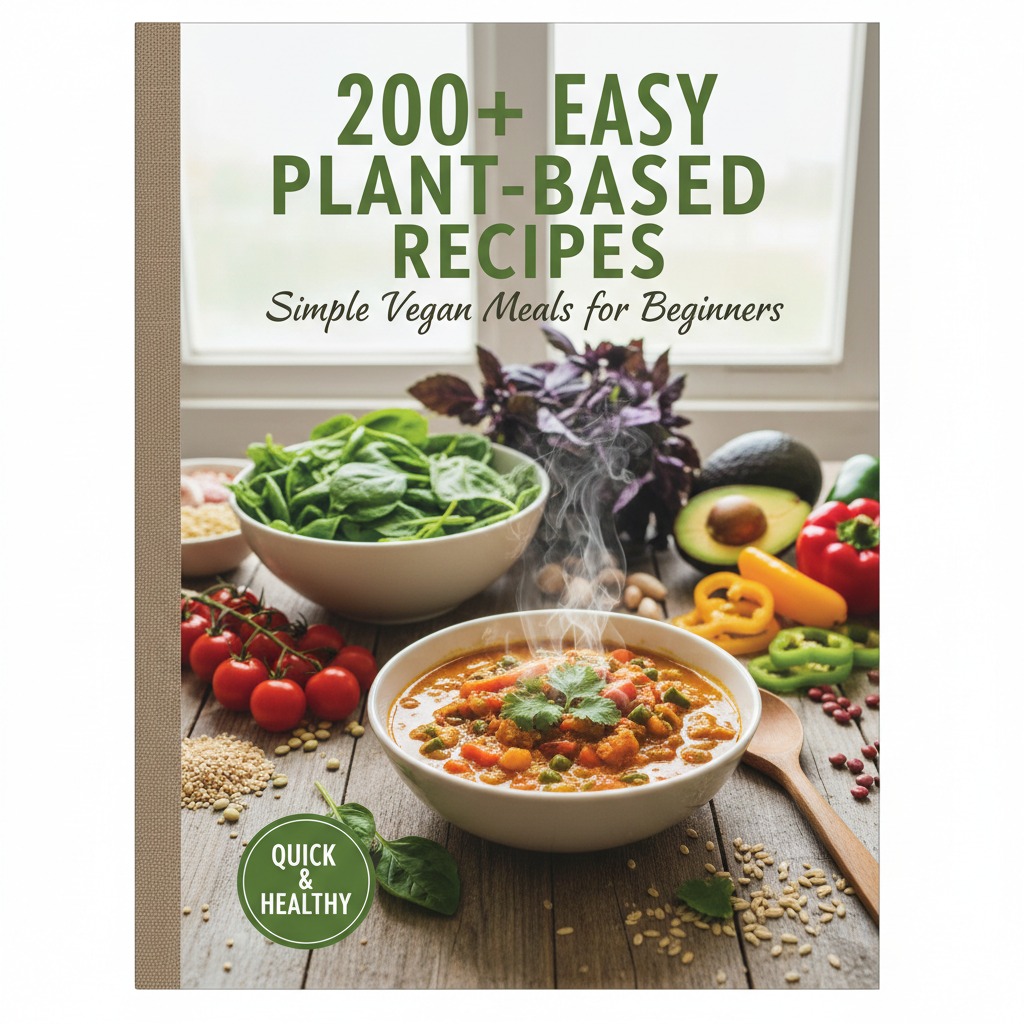 200+ Easy Plant-Based Recipes Cookbook – Simple Vegan Meals for Beginners