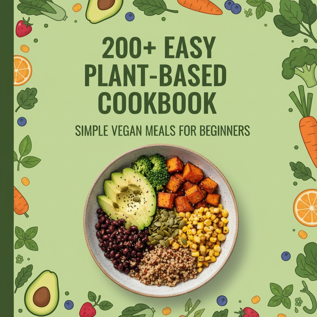 200+ Easy Plant-Based Recipes Cookbook – Simple Vegan Meals for Beginners